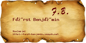Fürst Benjámin névjegykártya