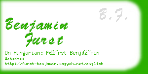 benjamin furst business card